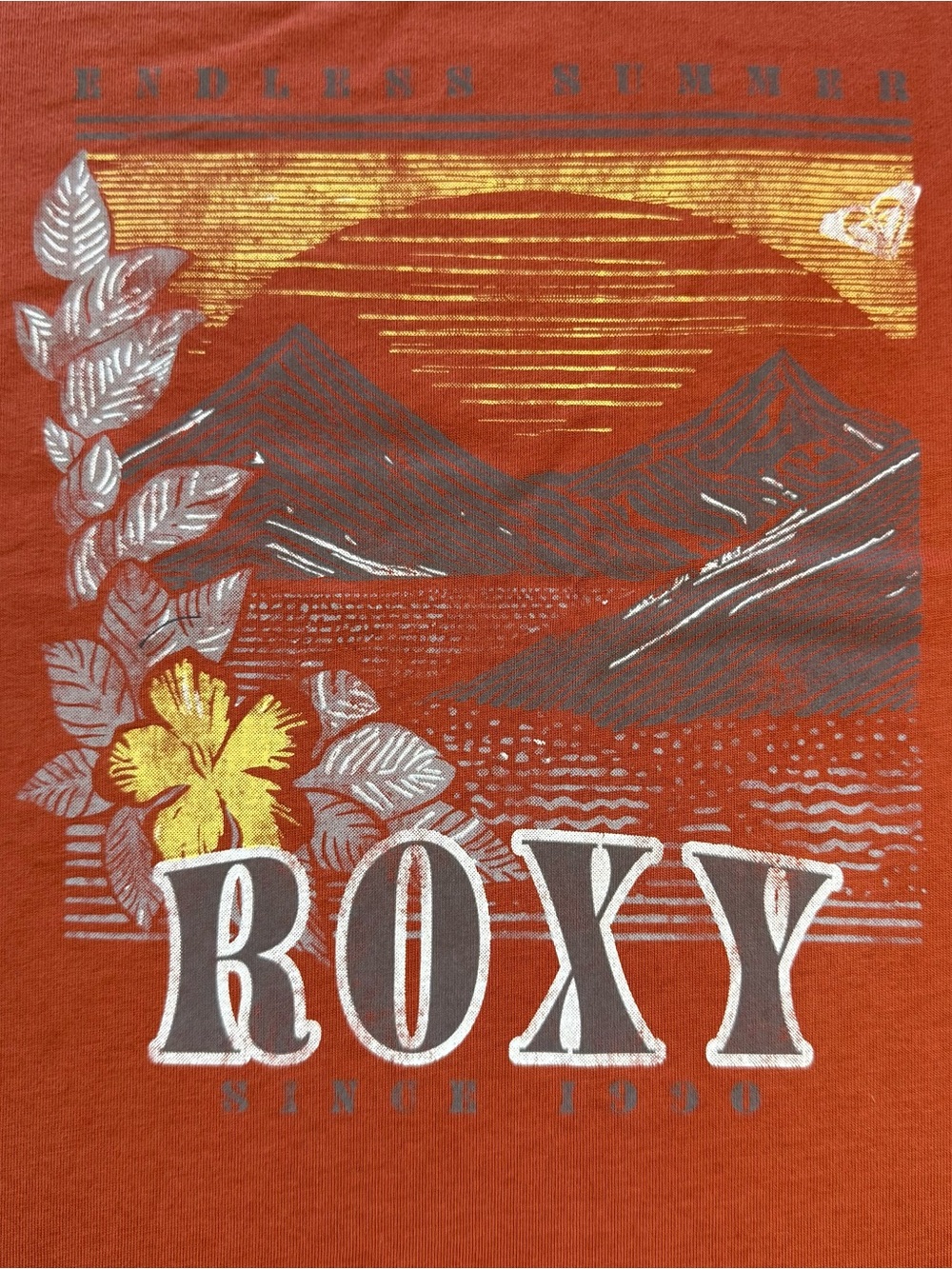 NWT Roxy Boxy Terracotta Graphic T-Shirt Women’s Short Sleeve